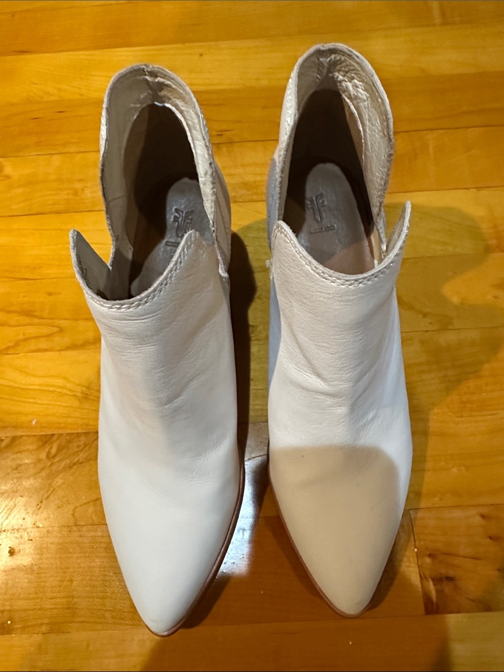 Frye Cream Leather Cutout Ankle Booties - Picture 4 of 7